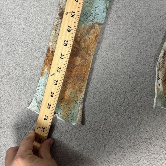 Boston Proper Lace Mesh Stretch Top Size XS Artsy Boho Layering Sheer Y2K Grunge - Picture 9 of 16